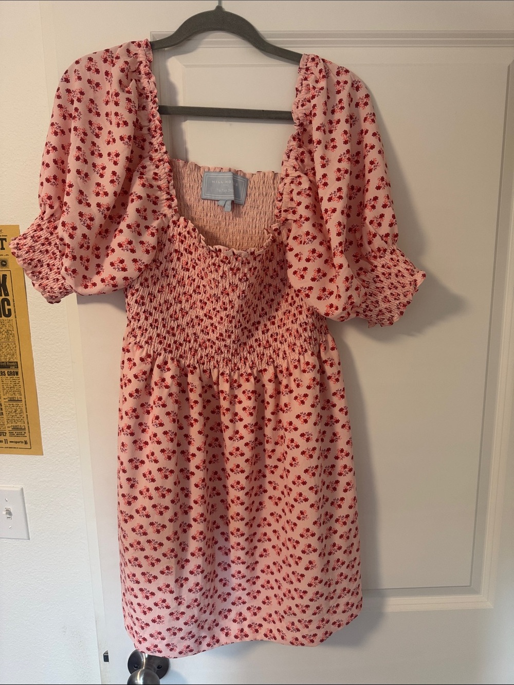 Hill House Pink Dress with Red Floral Print